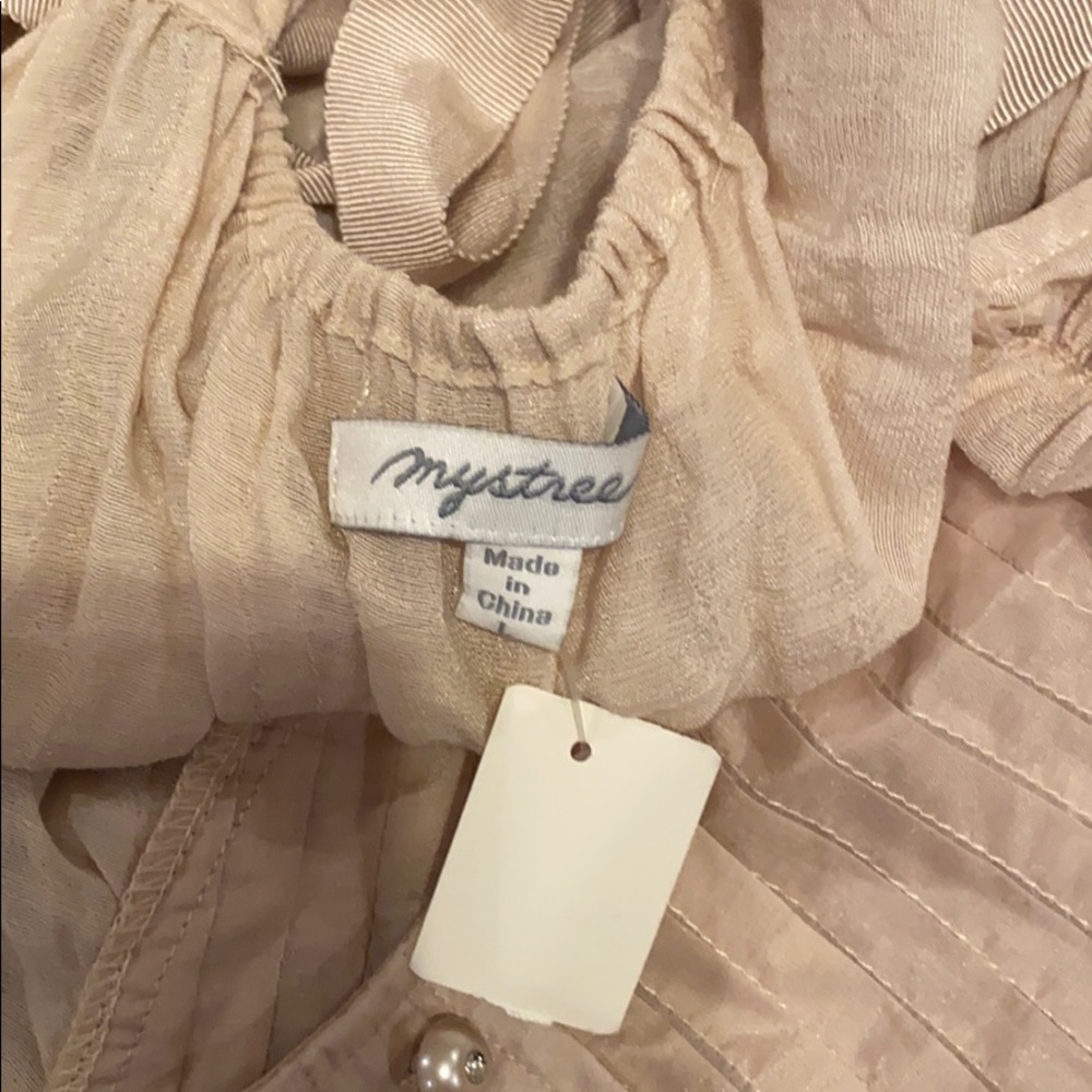 Ladies Top Tan Khaki Mystree Large - Picture 4 of 4